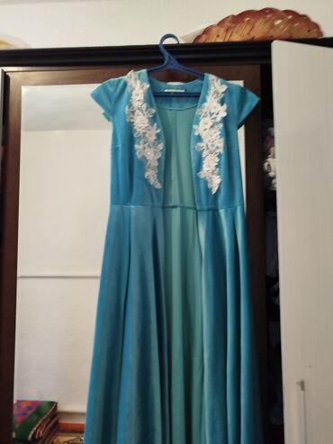 свадебное платье: Вечернее платье, Длинная модель, Велюр, Без рукавов, 4XL (EU 48)