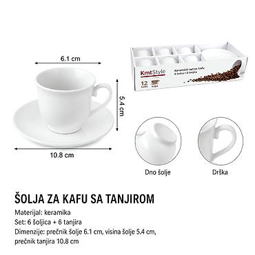 Set keramičke šolje za kafu i tacne 5503360-A Usklađeni set keramičke