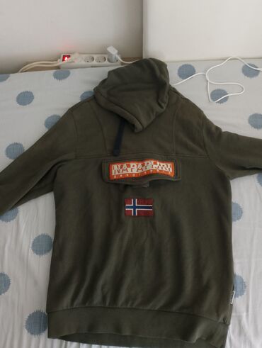 africa muska obuca: Sweatshirt, S (EU 48), color - Khaki, With a hood