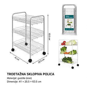 KMT Troslojna sklopiva polica 5412022 Praktična, višenamenska kolica