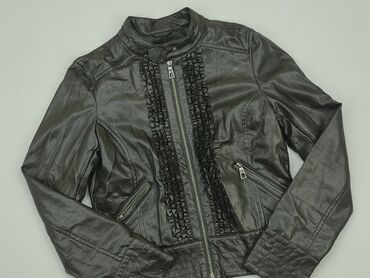 spódnice eko skóra bordowa: Leather jacket, M (EU 38), condition - Very good