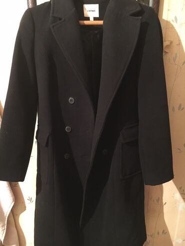 женские стеганные куртки: Koton qadın palto - Rəng: qara - Stil: klassik, dizaynda geniş yaxa