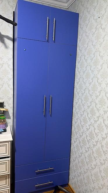 iskaflar: Mavi rəngli çoxfunksiyalı geyim şkafı - 4 qapılı üst bölmə: yuxarı — 1
