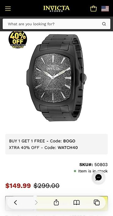 casio kg: Продаю часы Invicta Lupah Luminis Men's Watch - 47mm, Black (50803) — 1