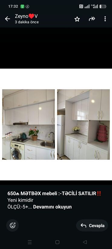 Sifarişlə çarpayılar: *650₼ MƏTBƏX mebeli :-TƏCİLİ SATILIR*‼️ Yeni kimidir ÖLÇÜ:-5+