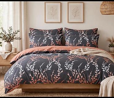 Posteljina – set za francuski ležaj - Dizajn: moderan botanicki print