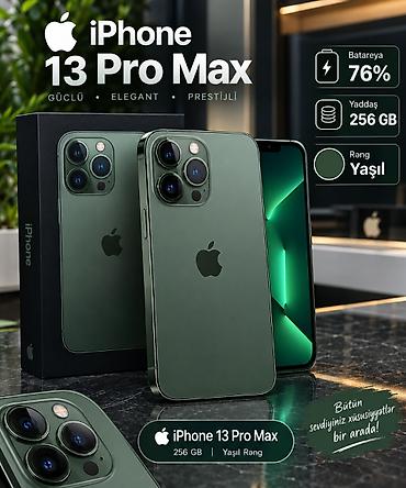 not 13 pro: IPhone 13 Pro Max, 256 GB, Yaşıl, Barmaq izi, Simsiz şarj, Face ID — 1