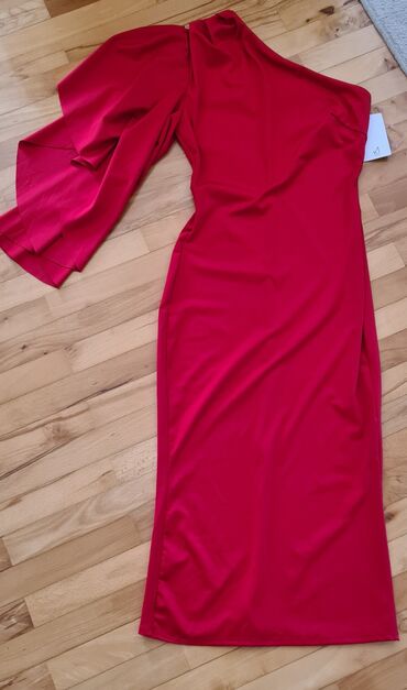 tunika haljina: One size, bоја - Crvena, Večernji, maturski, Drugi tip rukava
