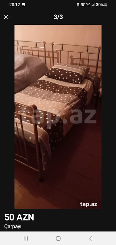 Кровати: Б/у, Односпальная кровать, С подъемным механизмом, Без матраса, Без выдвижных ящиков, Азербайджан