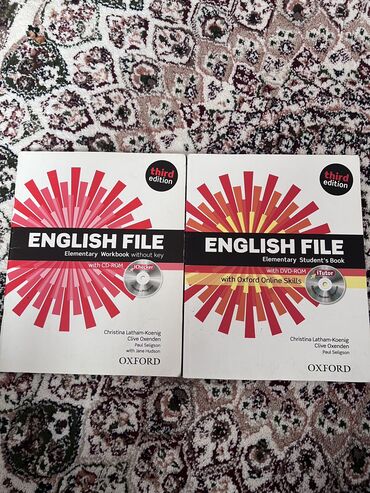 книга english file: English file Elementary Student’s book Workbook Практически новые для