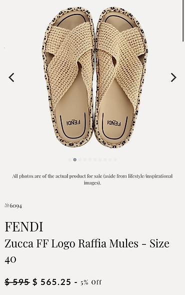 sabo 40: Orijinal FENDI Zucca FF Logo Raffia Mules – Ölçü 40
565 dollara alinib — 2