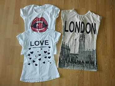 Kompleti: Ženska odeća – set majica i trenerki - Tri pamučne majice sa kratkim — 1