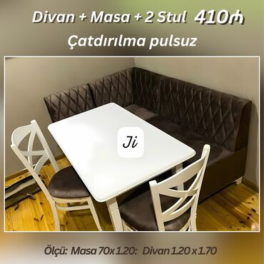 metbex olculeri: Mətbəx oturacaq dəstləri Divan, masa + 2 stul Endirimle 410 azn Ölçü