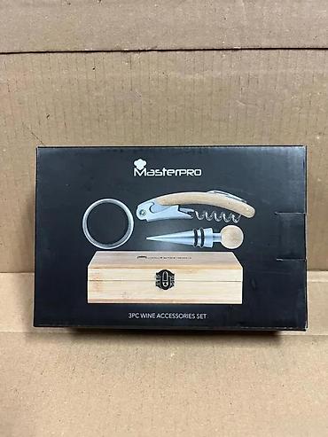Ostala kuhinjska oprema: Masterpro set pribora za vino – 3 dela u bambus kutiji Sadrži: - — 3