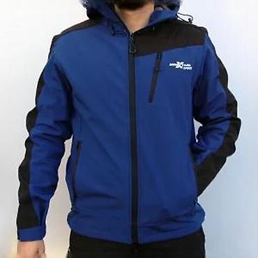 Jakne za prelazni period: Muška softshell jakna sa kapuljačom – plavo/crna - Materijal — 15