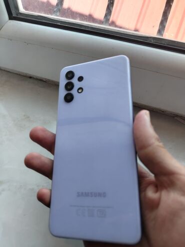 telf: Samsung Galaxy A32, 128 GB, rəng - Bənövşəyi, Barmaq izi, Face ID