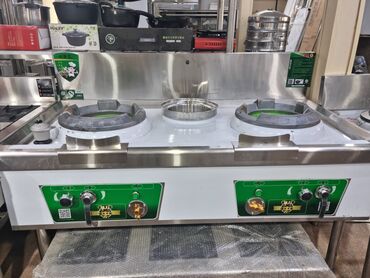 нан бышырган печка: Промышленная газовая плита wok, двухконфорочная, с центральной