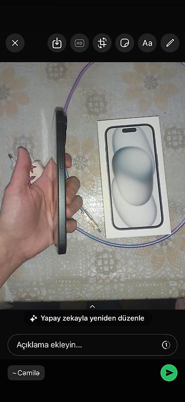 apple iphone 15 pro: IPhone 15, 128 GB, Qara, Zəmanət, Barmaq izi, Simsiz şarj — 6