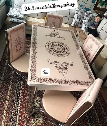 heyet ustolu: Mətbəx üçün, Yeni, Açılan, Kvadrat masa, 4 stul — 2