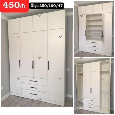 4 qapili dolablar: Yeni, Açılan, 4 qapılı Düz dolab, Qarderob, paltar dolabı, Azərbaycan