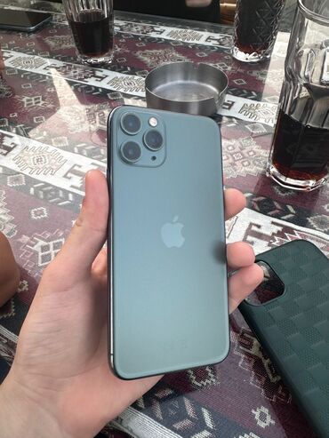 barter iphone: IPhone 11 Pro, 64 GB, Yaşıl, Simsiz şarj, Face ID