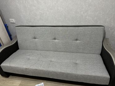 встроенная мебель диван: Диван-кровать, цвет - Серый, Б/у
