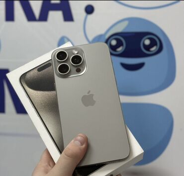 apple 15 pro max цена бишкек: IPhone 15 Pro Max, 256 ГБ, Natural Titanium, Заряддоочу түзүлүш, Коргоочу айнек, Каптама, 89 %