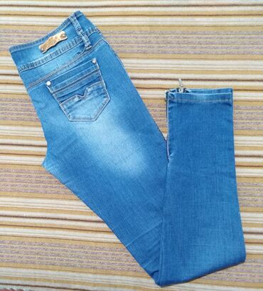 зеленые джинсы женские: Скинни, Crivit, Турция, Средняя талия, На маленький рост