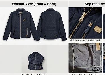 kožna jakna s: Massimo Dutti ženska štepana jakna, tamnoplava - Elegantna, lagana — 1