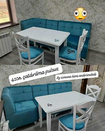 Mətbəx/kafelər üçün künc dəsti - Künc divan: mavi rəng, yumşaq lalafo.az -da Mətbəx/kafelər üçün künc dəsti - Künc divan: mavi rəng, yumşaq