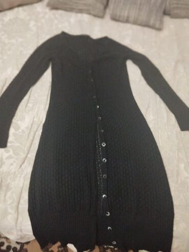 длинный черный сарафан: Блузка, Однотонный