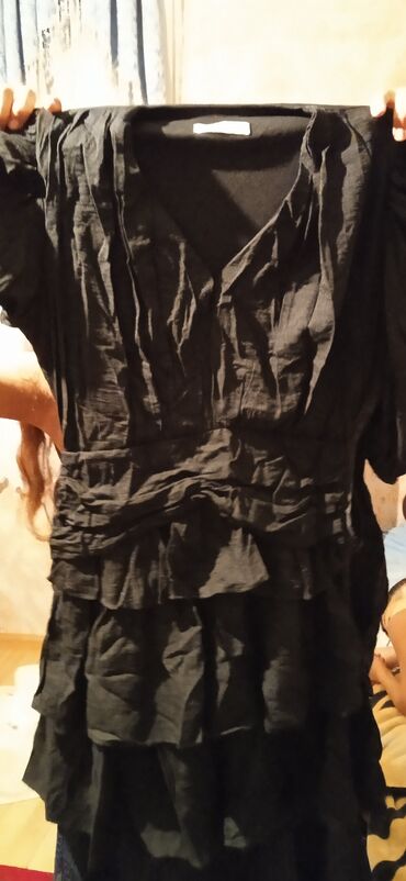 бальное платье для девочки: Qara rəngli qadın paltarı - Stil: qat-qat ətəkli, romantik/bohem