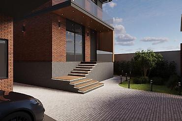 Фасадные работы: Современный двухэтажный дом в стиле неоклассика/минимализм — — 11