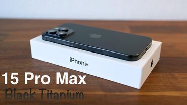 Apple iPhone: IPhone 15 Pro Max, Б/у, 256 ГБ, Black Titanium, Защитное стекло, Чехол, Кабель, 100 %