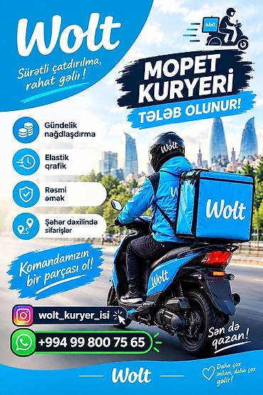 minivan taksi: Moto-kuryer tələb olunur, Gündəlik ödəniş, Təcrübəsiz — 1