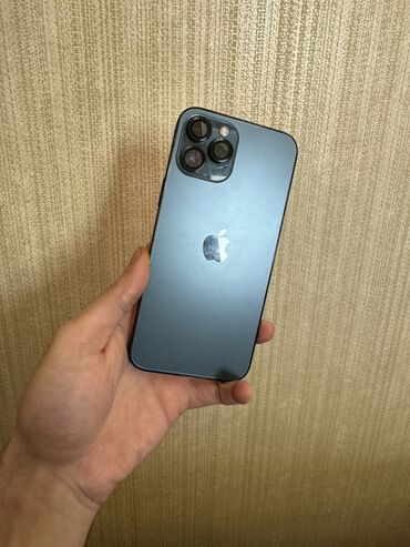 Apple iPhone: IPhone 12 Pro Max, 128 GB, Sierra Blue, Barmaq izi, Face ID, Sənədlərlə