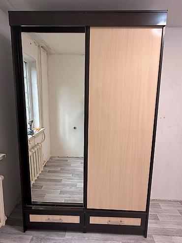 standing mirror: Шкаф-купе с зеркалом, двухдверный. - Корпус в темном оттенке, фасады — 1