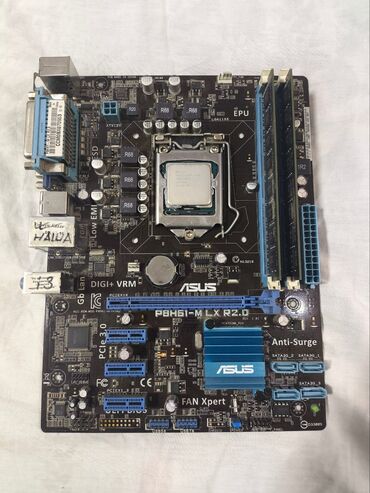 видеокарты pci express x8 3.0: Материнская плата, Б/у, Asus, LGA1155, Micro-ATX, Для ПК