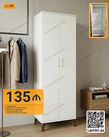 İki qapılı dolab - Ölçülər: D 45 × H 200 × U 70 sm - Rəng seçimi lalafo.az -da İki qapılı dolab - Ölçülər: D 45 × H 200 × U 70 sm - Rəng seçimi