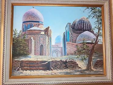 it sekili: Rəsm tablosu – Şərq memarlığı mövzusu - Kompozisiya: Şərq məscid və — 2