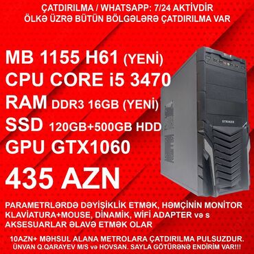 Masaüstü kompüterlər və iş stansiyaları: ⭐TƏK KEYS – 435 AZN ⭐22” Yeni Monitorla dəst – 535 AZN