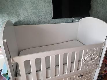 пастельное белье: Uşaq beşiyi – Ali Bebe model - Rəng: ağ/ivori - Material: MDF/laminat — 1