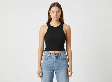 jeans mom slim fit stradivarius: Stradivarius, Топ жіночий, розмір XS