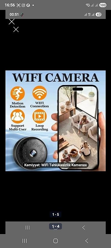vlog kameraları: WiFi Təhlükəsizlik Kamerası - Quraşdırma: Simsiz WiFi bağlantısı ilə — 1