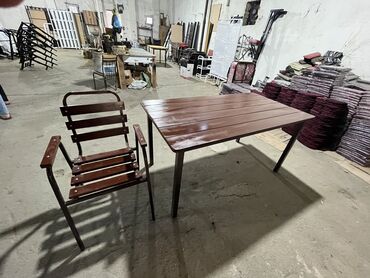 Bağ, çöl masa və oturacaq dəstləri: Yeni, Kvadrat masa, 4 stul, Açılmayan, Stullar ilə, Taxta, Azərbaycan — 8