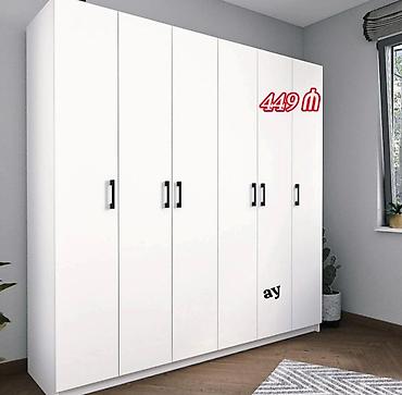 dolab yataq: Yeni, 6 qapı, Güzgülü, Ağ, Açılan, Düz dolab — 1