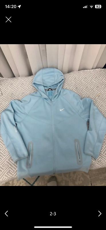 одежд: Мужская толстовка, XL, Nike, Новый, цвет - Голубой, Самовывоз — 2