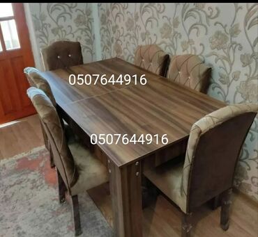 Masa və oturacaq dəstləri: Qonaq otağı üçün, Yeni, Açılmayan, Dördbucaq masa, 6 stul -da lalafo.az — 2 Masa və oturacaq dəstləri: Qonaq otağı üçün, Yeni, Açılmayan, Dördbucaq masa, 6 stul — 2