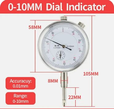 instrument: Mikrometr. ● Ölçmə diapazonu: 0 - 10mm. ● Qətnamə: 0,01 mm