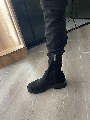 sapogi: Сапоги, Bershka, Размер: 38, цвет - Черный, Новый — 2
